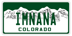 IMNANA  license plate in CO