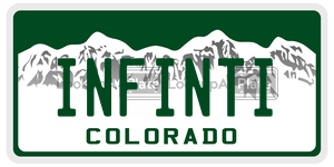INFINTI  license plate in CO