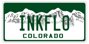 INKFLO license plate in Colorado