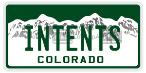 INTENTS  license plate in CO