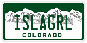 ISLAGRL  license plate in CO