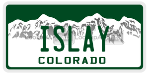 ISLAY license plate in Colorado