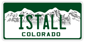 ISTALL license plate in Colorado