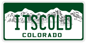 ITSCOLD  license plate in CO