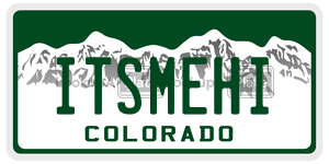 ITSMEHI license plate in Colorado
