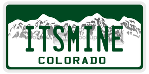 ITSMINE license plate in Colorado