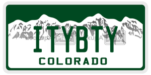 ITYBTY  license plate in CO