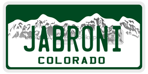 JABRONI  license plate in CO