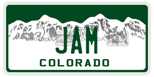 JAM  license plate in CO