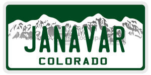 JANAVAR  license plate in CO