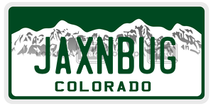 JAXNBUG license plate in Colorado