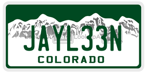 JAYL33N  license plate in CO