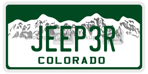JEEP3R  license plate in CO