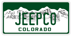 JEEPCO  license plate in CO