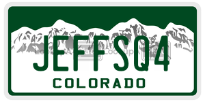 JEFFSQ4  license plate in CO