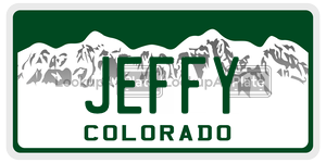 JEFFY  license plate in CO