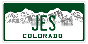 JES  license plate in CO