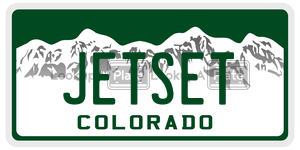 JETSET  license plate in CO