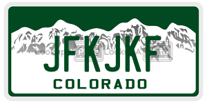 JFKJKF  license plate in CO