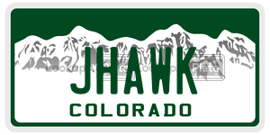 JHAWK  license plate in CO