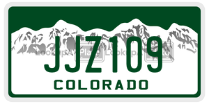 JJZ109  license plate in CO