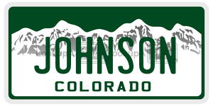 JOHNSON  license plate in CO