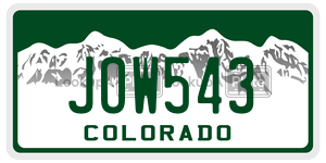 JOW543  license plate in CO