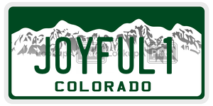 JOYFUL1  license plate in CO