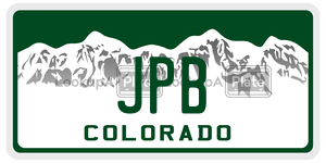 JPB  license plate in CO