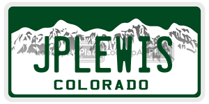 JPLEWIS  license plate in CO