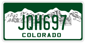 JQH697  license plate in CO