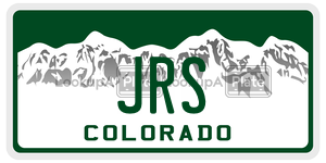JRS  license plate in CO