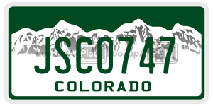 JSCO747  license plate in CO