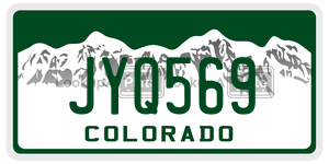 JYQ569  license plate in CO