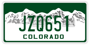 JZQ651  license plate in CO