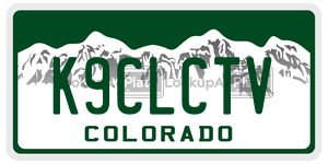 K9CLCTV license plate in Colorado