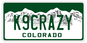 K9CRAZY  license plate in CO