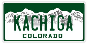 KACHIGA  license plate in CO
