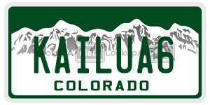 KAILUA6  license plate in CO