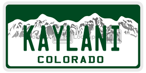 KAYLANI  license plate in CO