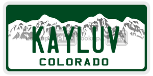 KAYLUV  license plate in CO