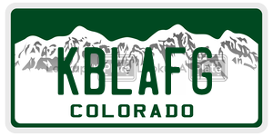 KBLAFG  license plate in CO
