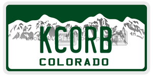 KCORB  license plate in CO