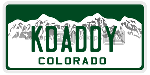 KDADDY  license plate in CO