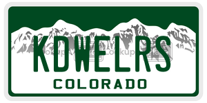 KDWELRS  license plate in CO