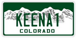 KEENA1  license plate in CO