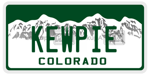 KEWPIE  license plate in CO