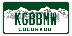KGBBMW  license plate in CO