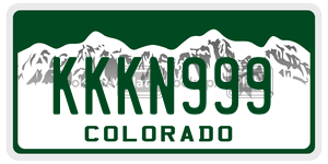 KKKN999  license plate in CO