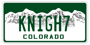 KNIGH7  license plate in CO